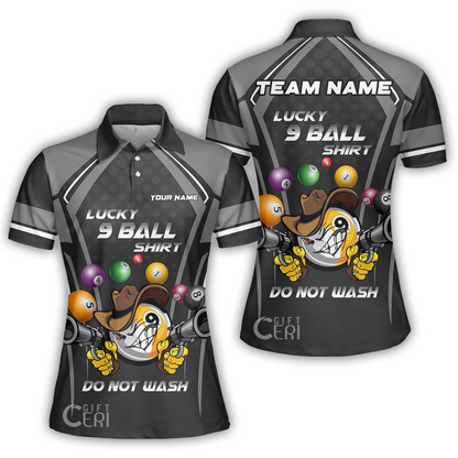 Customized Billiards Women Polo Shirt, Personalized Lucky 9 Ball Shirt Do Not Wash Jersey Gift For Billiard Players