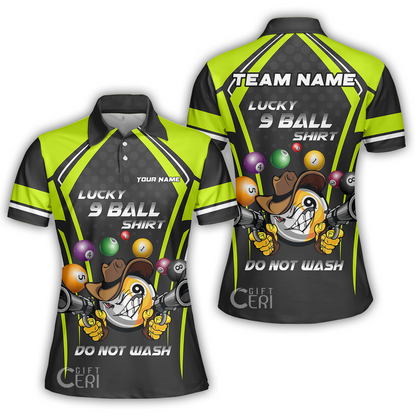 Customized Billiards Women Polo Shirt, Personalized Lucky 9 Ball Shirt Do Not Wash Jersey Gift For Billiard Players