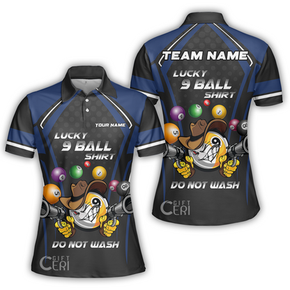 Customized Billiards Women Polo Shirt, Personalized Lucky 9 Ball Shirt Do Not Wash Jersey Gift For Billiard Players