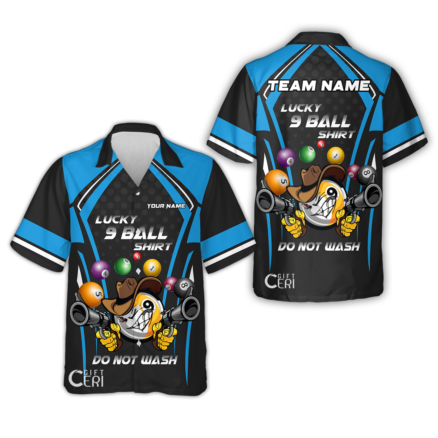 Customized Billiards Hawaiian Shirt, Personalized Lucky 9 Ball Shirt Do Not Wash Jersey Gift For Billiard Players