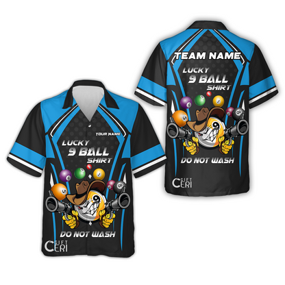 Customized Billiards Hawaiian Shirt, Personalized Lucky 9 Ball Shirt Do Not Wash Jersey Gift For Billiard Players