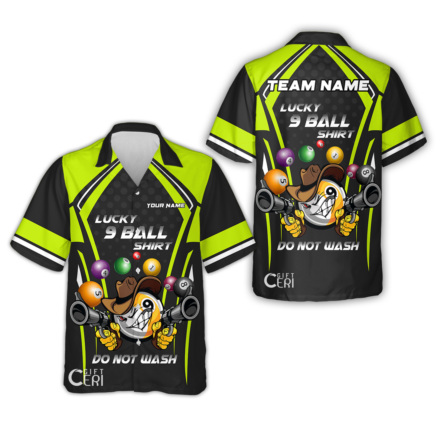 Customized Billiards Hawaiian Shirt, Personalized Lucky 9 Ball Shirt Do Not Wash Jersey Gift For Billiard Players