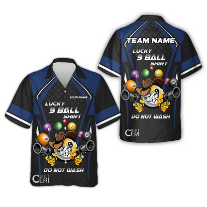 Customized Billiards Hawaiian Shirt, Personalized Lucky 9 Ball Shirt Do Not Wash Jersey Gift For Billiard Players