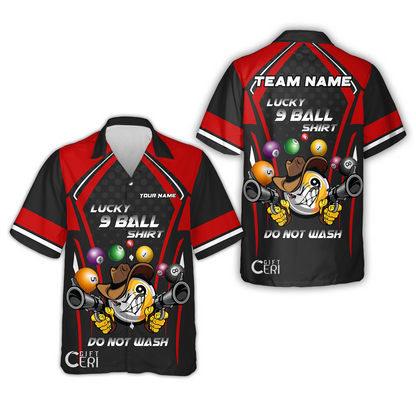 Customized Billiards Hawaiian Shirt, Personalized Lucky 9 Ball Shirt Do Not Wash Jersey Gift For Billiard Players