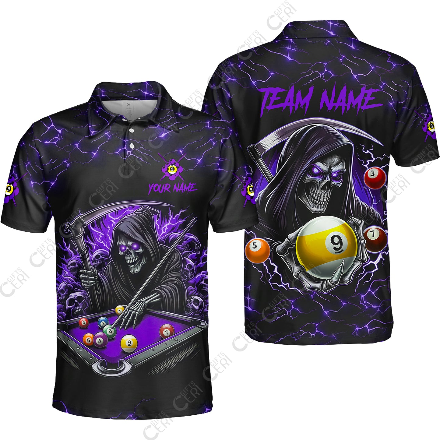 Customized Billiards Unisex Polo Shirt, Personalized Lucky 9 Ball Shirt Do Not Wash Jersey Gift For Billiard Players