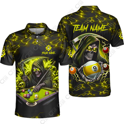 Customized Billiards Unisex Polo Shirt, Personalized Lucky 9 Ball Shirt Do Not Wash Jersey Gift For Billiard Players