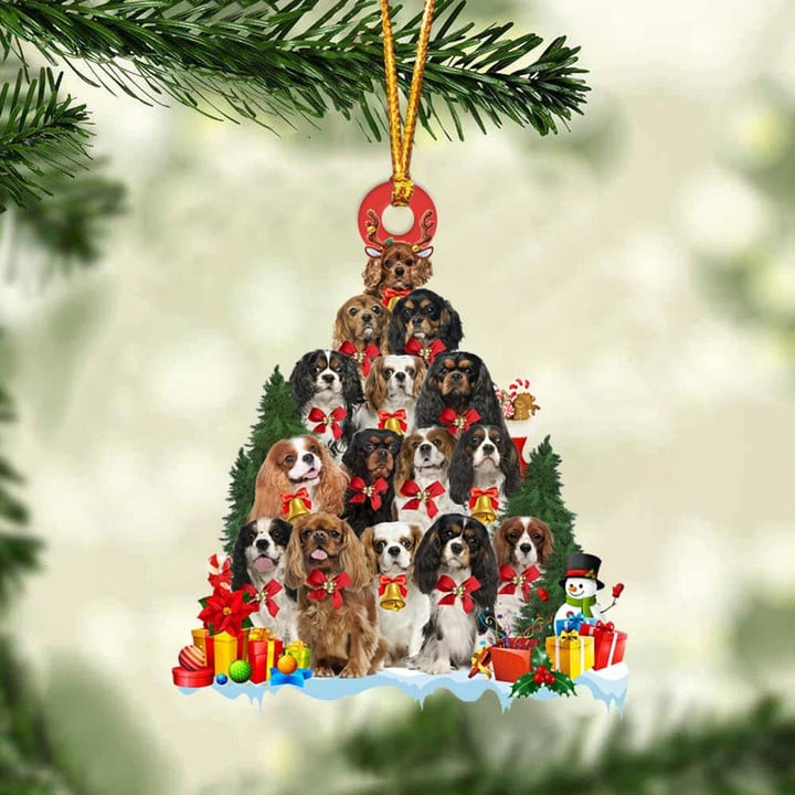 Cavalier King Charles Spaniel Dog Christmas Tree Acrylic Ornament, Christmas Gift Ornament for Dog Lover