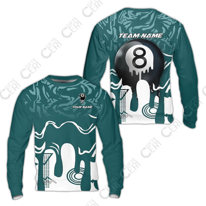 Customized Billiards Sweatshirt, Personalized Drip 8 Ball Jersey Gift For Billiard Players