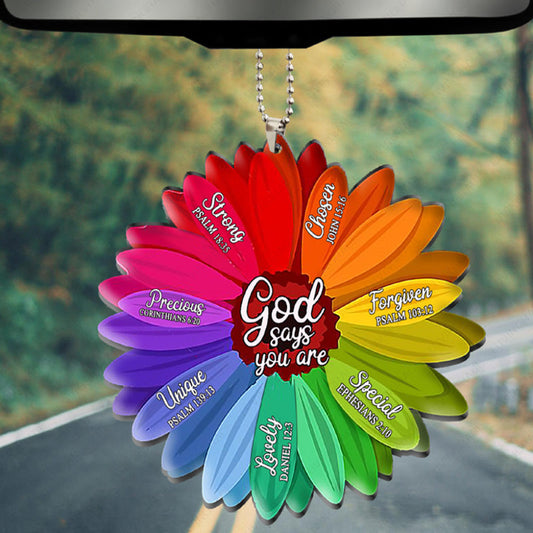 Colorful Flower God Says You Are Acrylic Ornament, Perfect Christmas Gift For Family, Friends