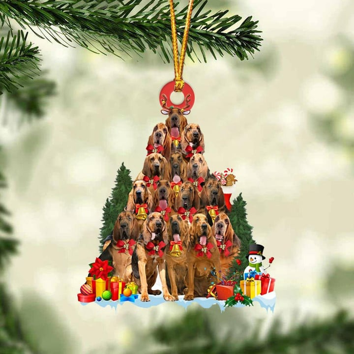 Bloodhound Dog Christmas Tree Acrylic Ornament, Christmas Gift Ornament For Dog Lover