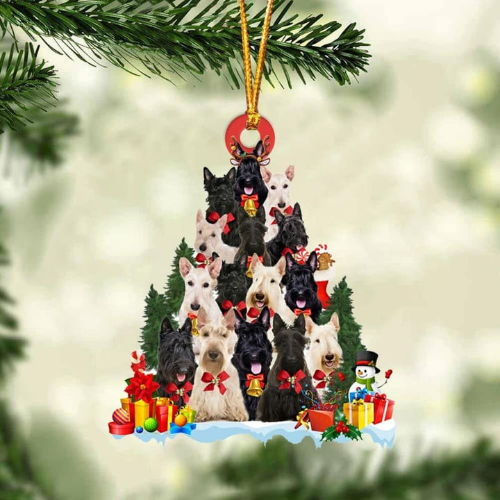 Scottish Terrier Dog Christmas Tree Acrylic Ornament, Christmas Gift Ornament for Dog Lover