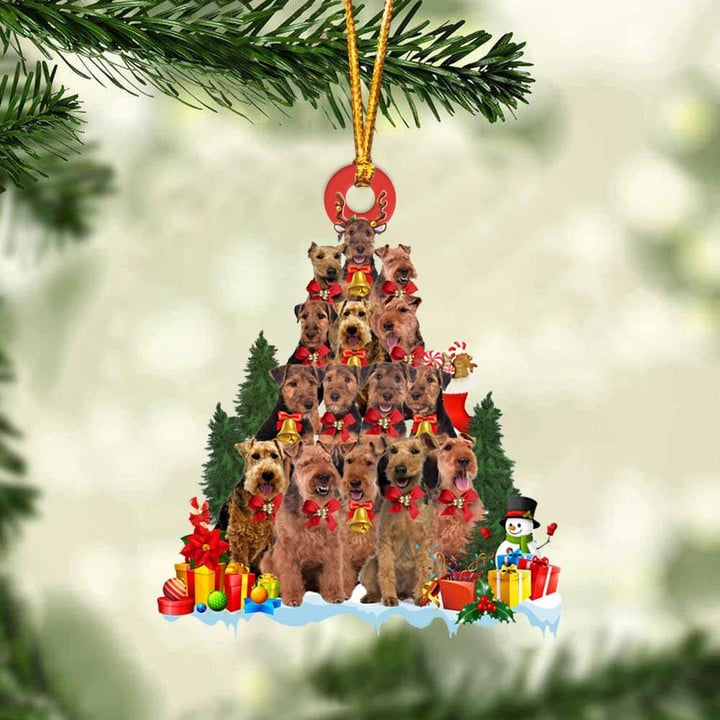 Welsh Terrier Dog Acrylic Christmas Ornament, Welsh Terrier Dog Christmas Tree, Christmas Gift Ornament for Dog Lover