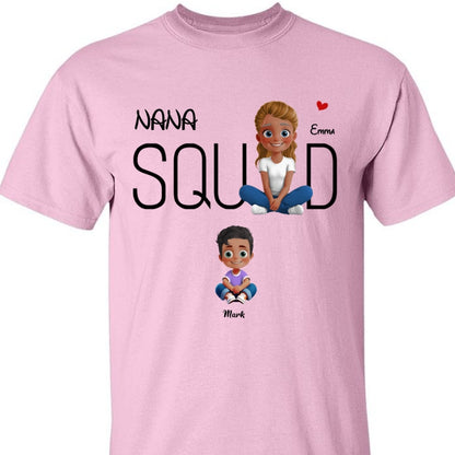 Personalized Gift For Grandma, Mom, Nana - Grandma Squad Shirt With Custom Kids On Mother's Day - HN35