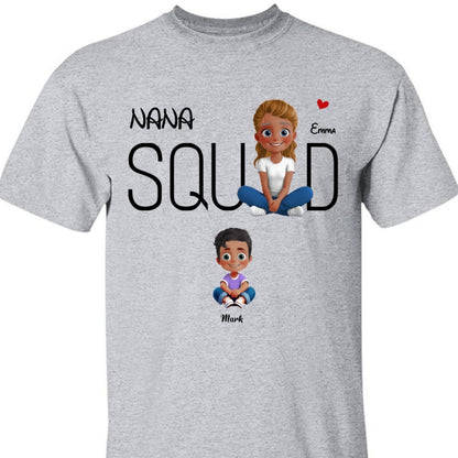 Personalized Gift For Grandma, Mom, Nana - Grandma Squad Shirt With Custom Kids On Mother's Day - HN35