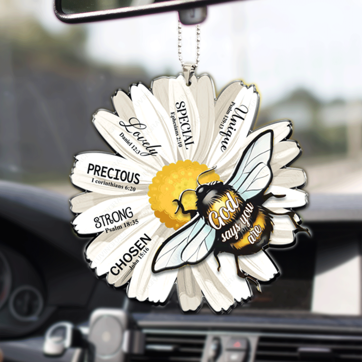 Daisy And Bee God Says You Are Acrylic Car Ornament, Perfect Christmas Gift For Family, Friend