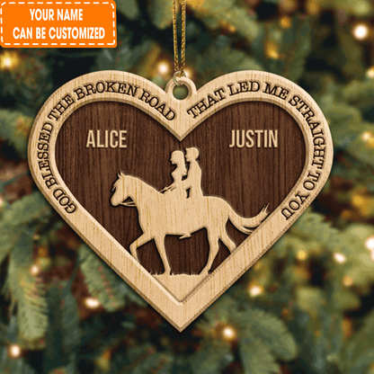 Custom Jesus Acrylic Ornament, Personalized Farm Love Horse Cowboy And Cowgirl God Blessed Acrylic Ornament For Christian, Holiday Decor