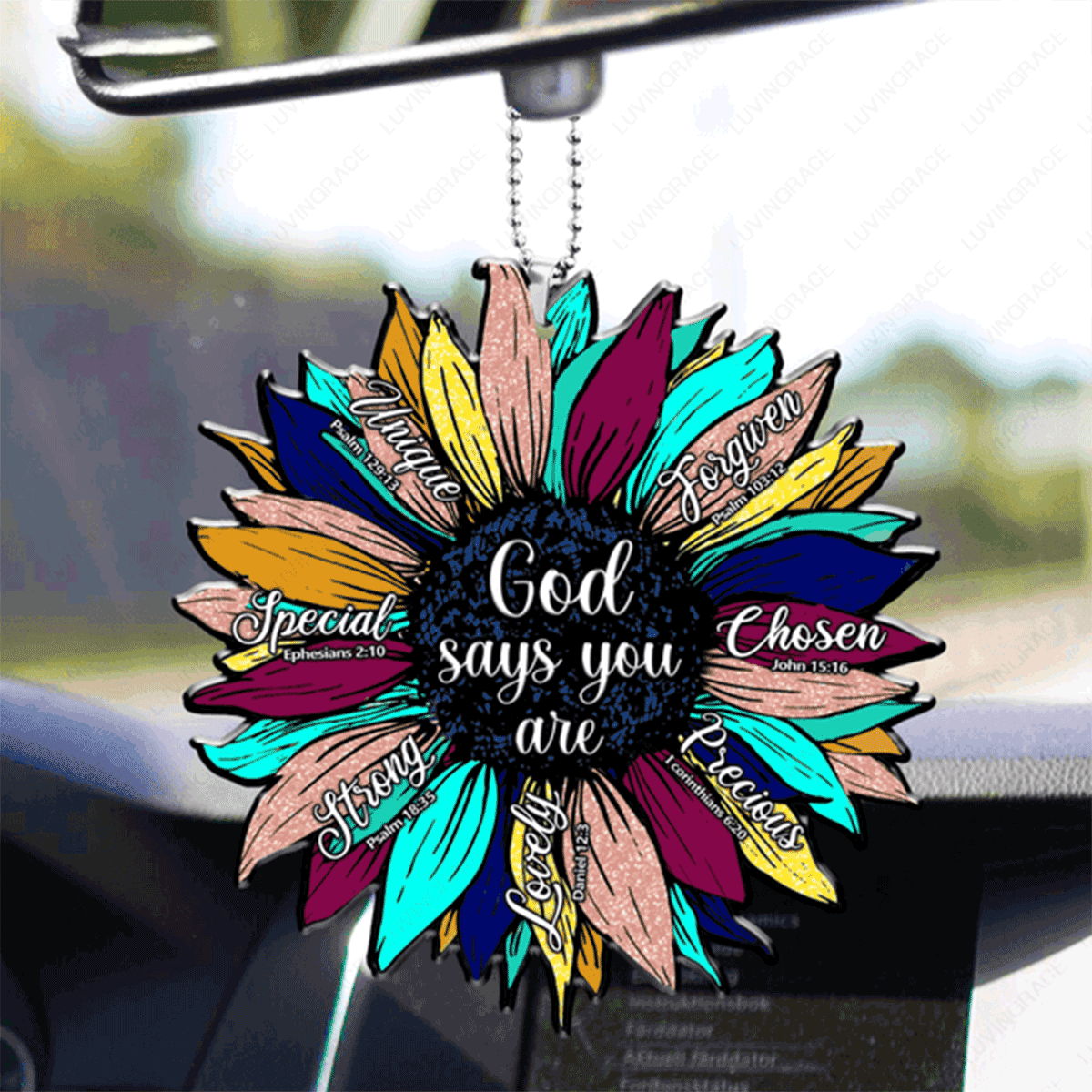 Fall Colors Sunflower Gods Say You Are Acrylic Car Ornament, Perfect Christmas Gift For Family, Friends