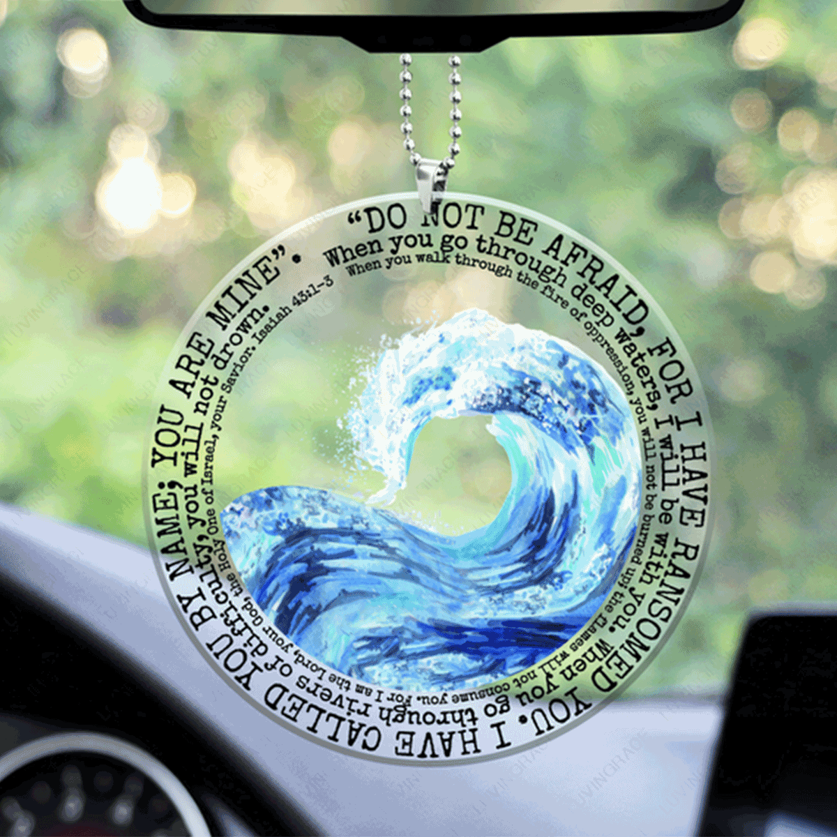 Wave Do Not Be Afraid Acrylic Car Ornament, Perfect Christmas Gift For Family, Friends