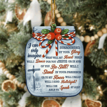 Christmas Cross In Jar I Can Only Imagine Acrylic Ornament For Chrismas Holiday Decor
