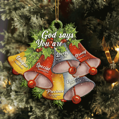 Christmas Vintage Bells God Says You Are Acrylic Ornament For Christian, Christmas Ornament Holiday Decor