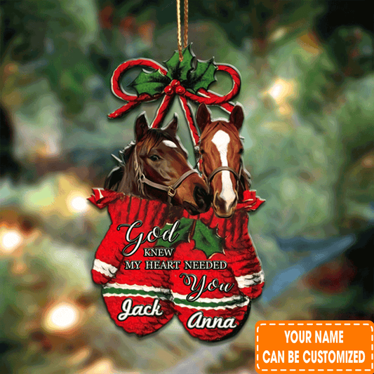 Personalized Horse Couple God Knew My Heart Acrylic Ornament, Perfect Christmas Gift For Couple