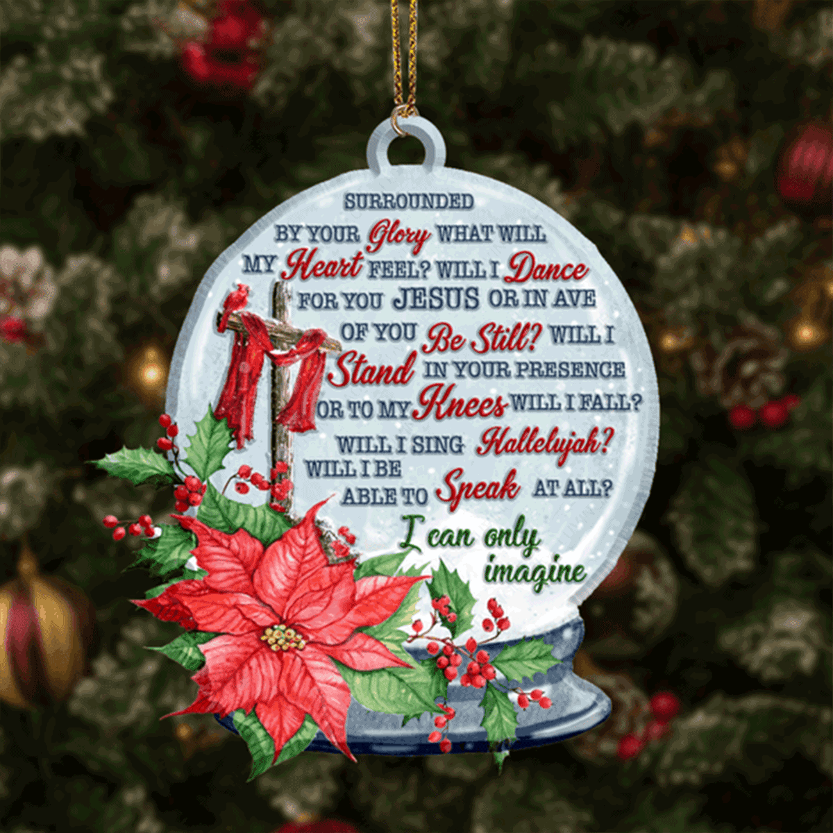 Christmas Flower Magic Ball I Can Only Imagine Acrylic Ornament For Christian, Christmas Ornament