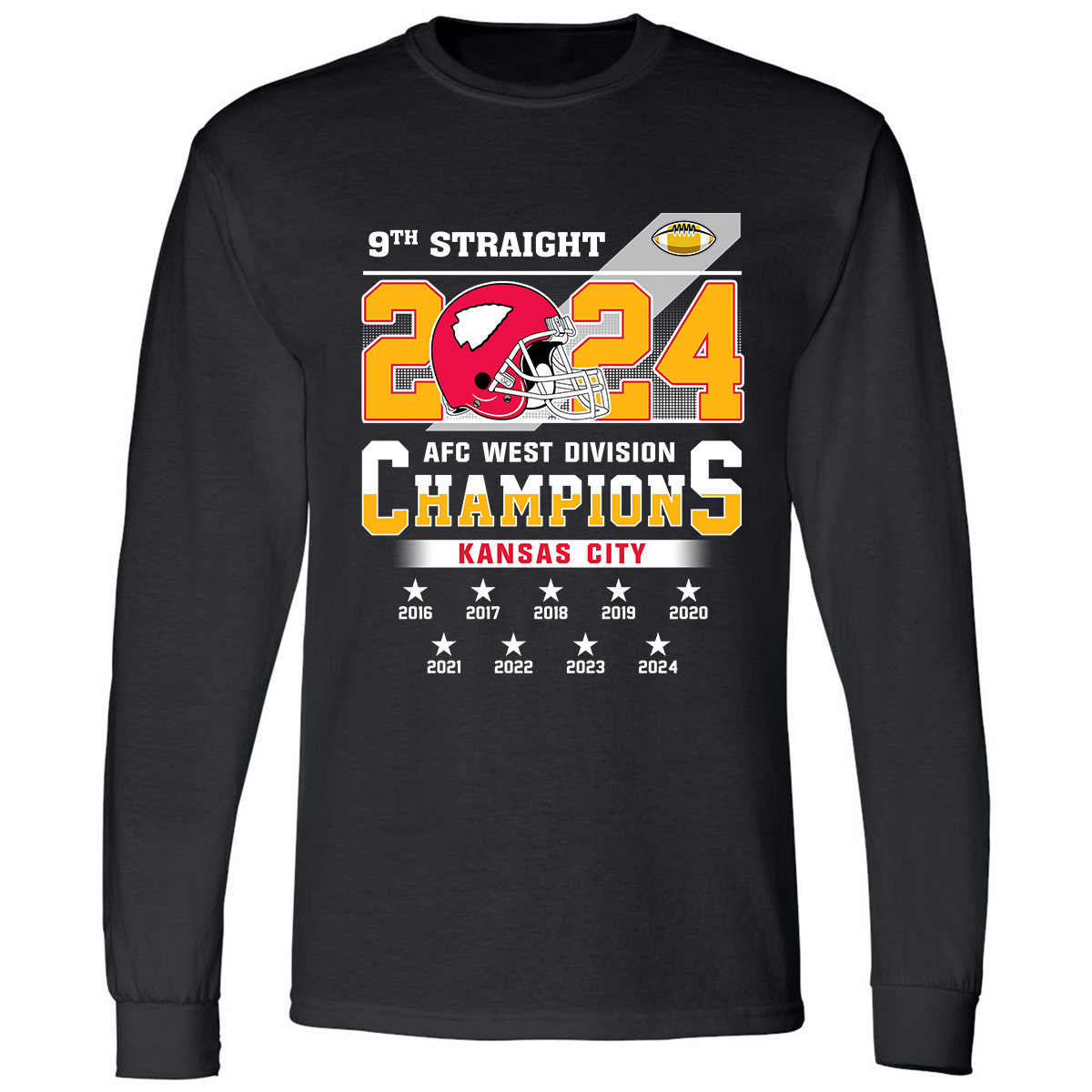 2024 Kansas City Football AFC West Champs 9th Straight Hoodie, Kansas City Conquered The AFC West Champs Hoodie Fans Gifts