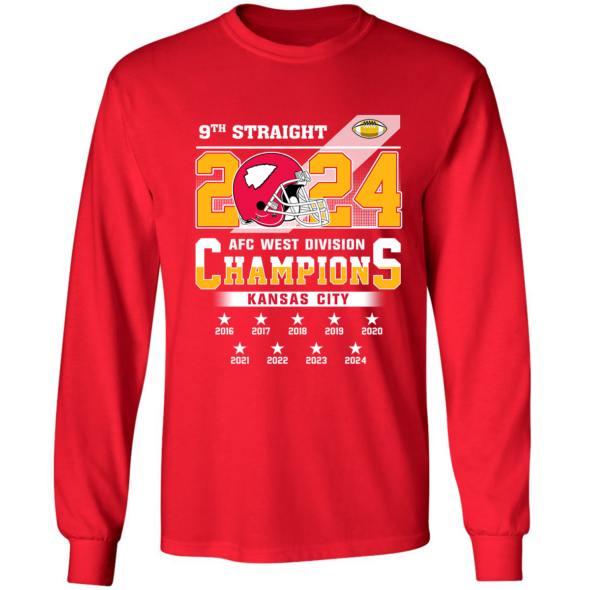 2024 Kansas City Football AFC West Champs 9th Straight Hoodie, Kansas City Conquered The AFC West Champs Hoodie Fans Gifts
