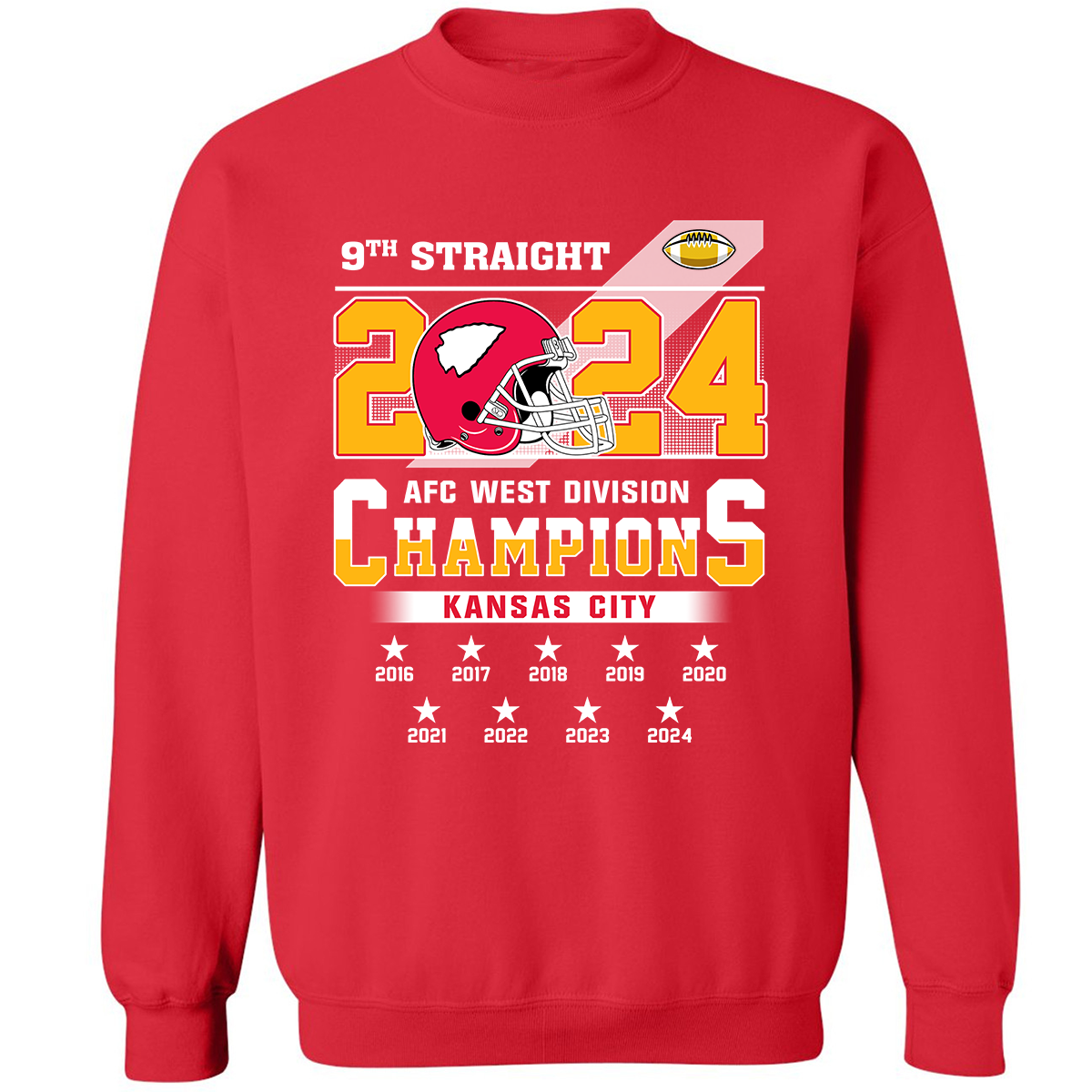 2024 Kansas City Football AFC West Champs 9th Straight Hoodie, Kansas City Conquered The AFC West Champs Hoodie Fans Gifts