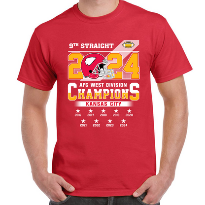 2024 Kansas City Football AFC West Champs 9th Straight Hoodie, Kansas City Conquered The AFC West Champs Hoodie Fans Gifts