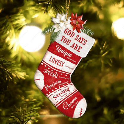 Christmas Socks God Says You Are Acrylic Ornament, Perfect Christmas Gift For Family, Friends