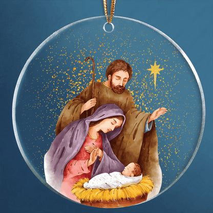 Christmas Nativity Oh Holy Night Acrylic Ornament, Perfect Christmas Gift For Family, Friends, Holiday Decor