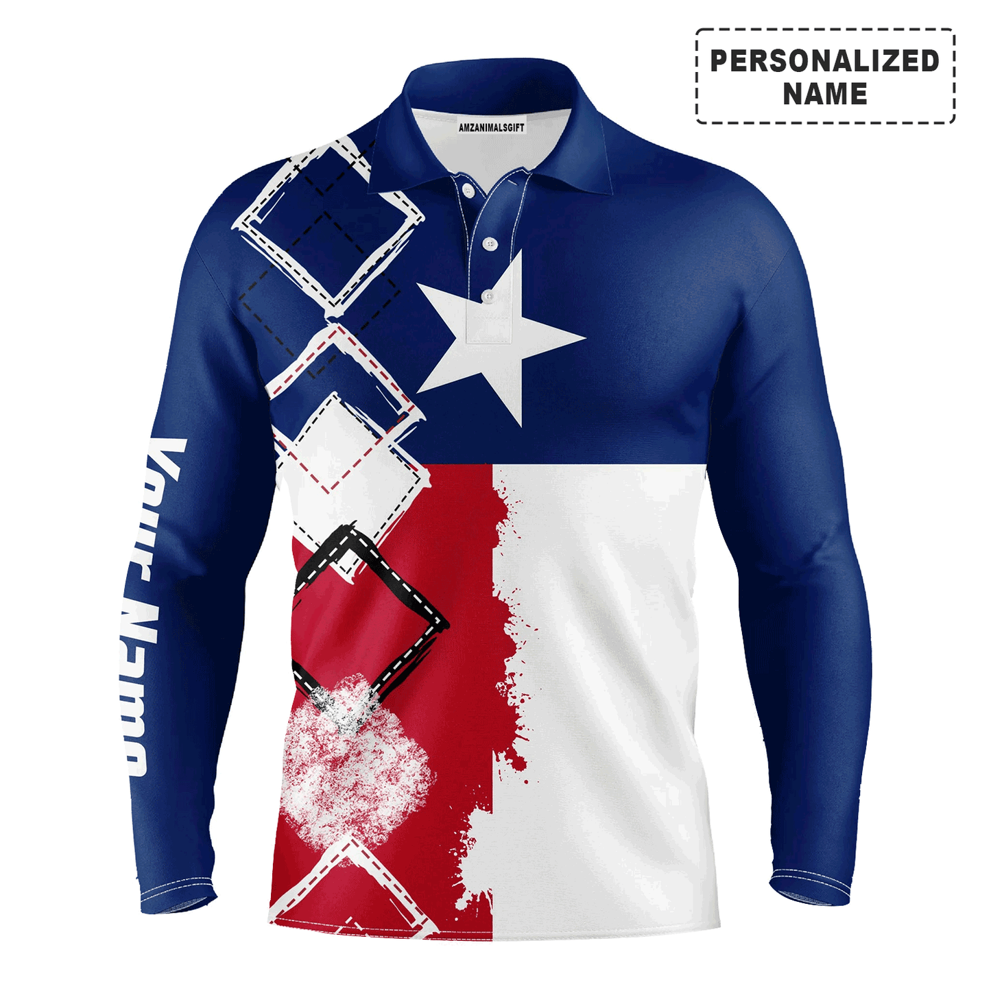 Golf Men Polo Shirt - Texas Flag Patriot Custom Name Apparel Men Golf Polo Shirt - Personalized Gift For Golf Lover, Team
