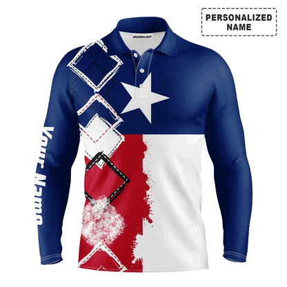 Golf Men Polo Shirt - Texas Flag Patriot Custom Name Apparel Men Golf Polo Shirt - Personalized Gift For Golf Lover, Team