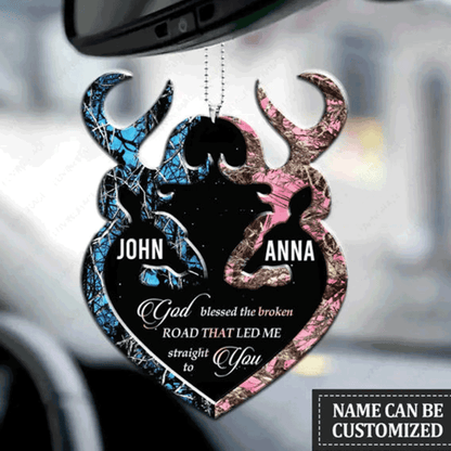 Custom Jesus Acrylic Ornament, Personalized Collection Of Deer Couple Acrylic Ornament For Couple, Christian, Holiday Decor