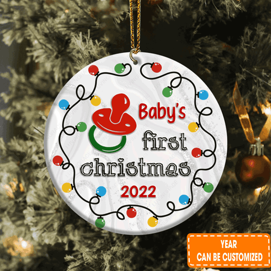 Personalized Baby's 1st Christmas Light And Niple Acrylic Ornament For Daughter, Son, Family