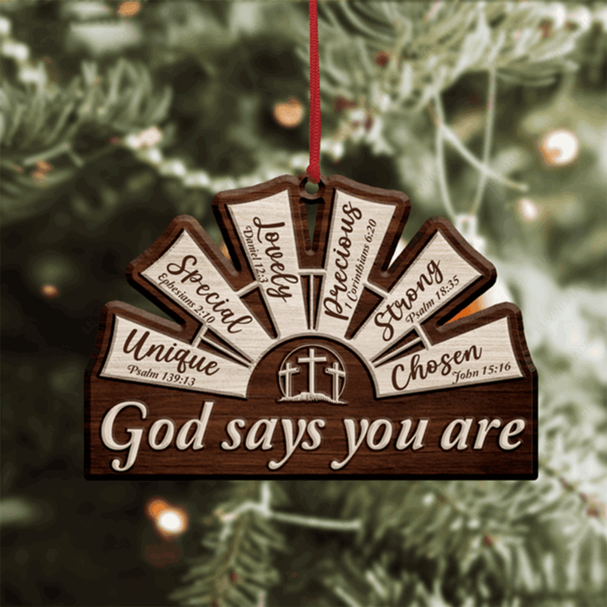 Windmill Cross God Says You Are Acrylic Ornament For Christian, God Faith Believers, Holiday Decor