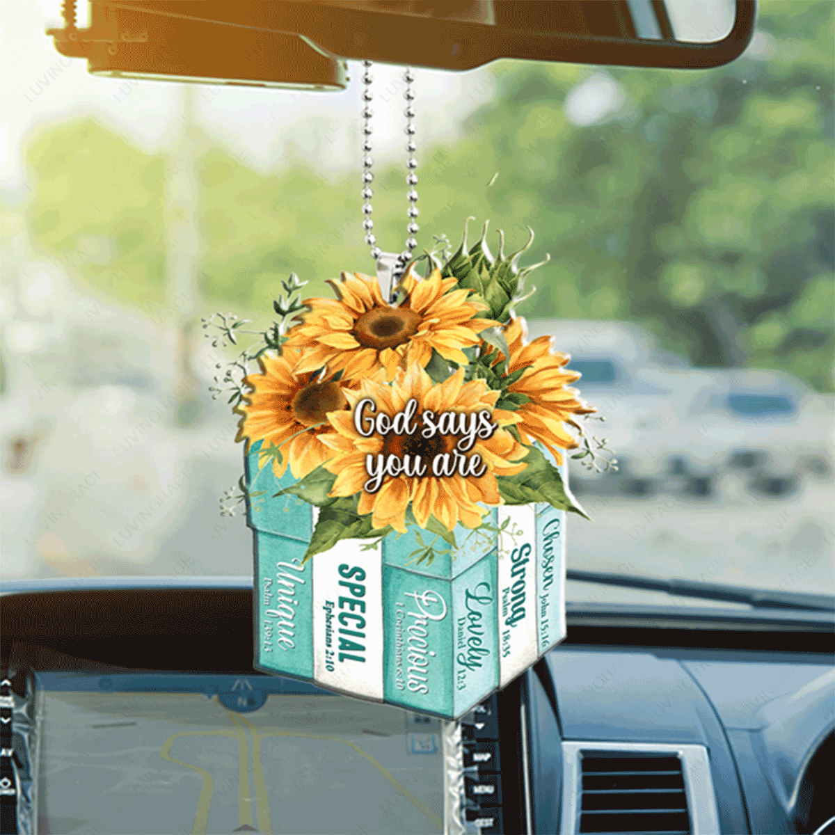 Amazing Gift Box Sunflower You Are Acrylic Car Ornament, Perfect Christmas Gift For Family, Friends