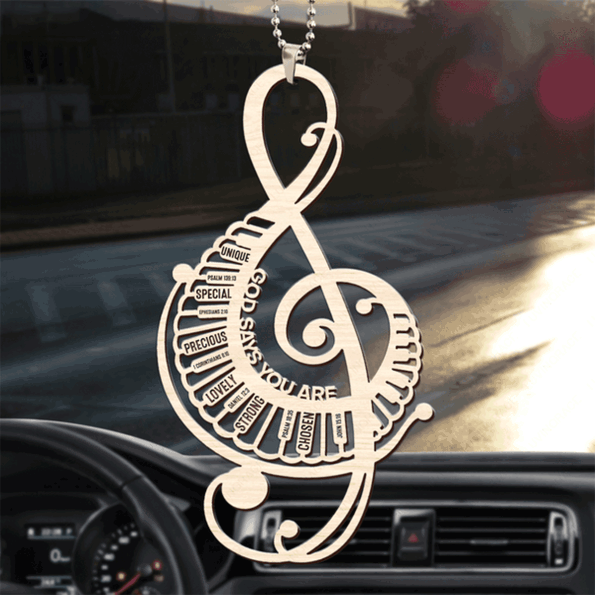 Music Note God Says You Are Acrylic Car Ornament, Perfect Christmas Gift For Family, Friend