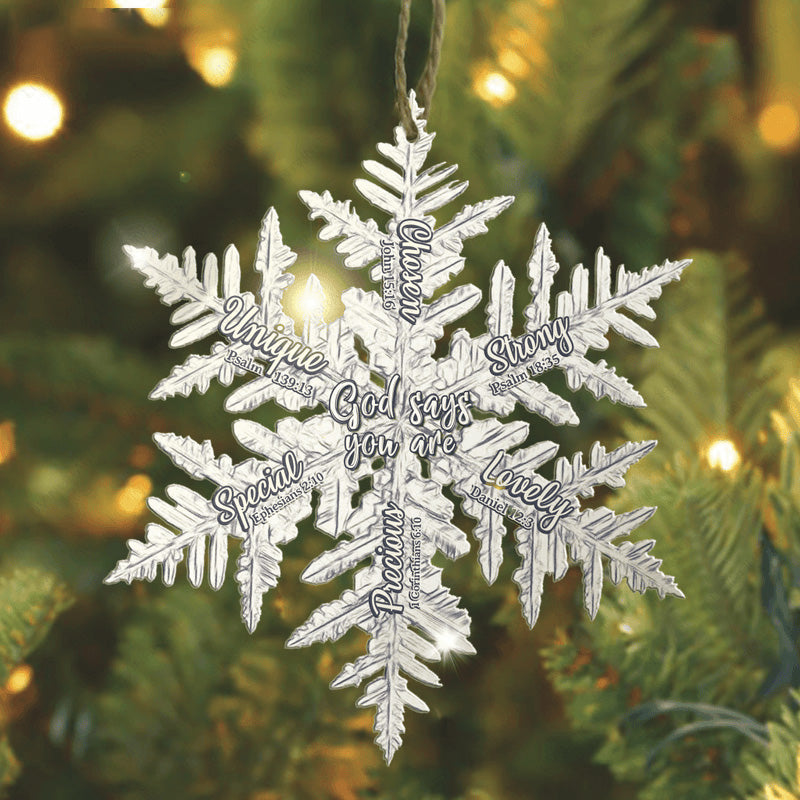 Magical Snowflakes God Says You Are Acrylic Ornament, Perfect Christmas Gift For Family, Friends, Holiday Decor