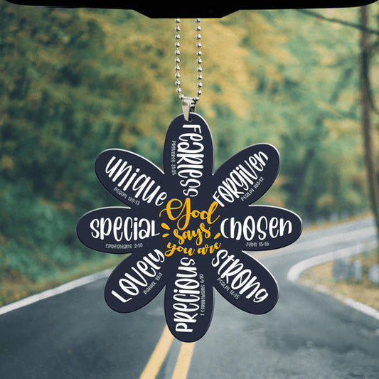 Daisy God Say You Are Acrylic Car Ornament, Perfect Christmas Gift For Family, Friends