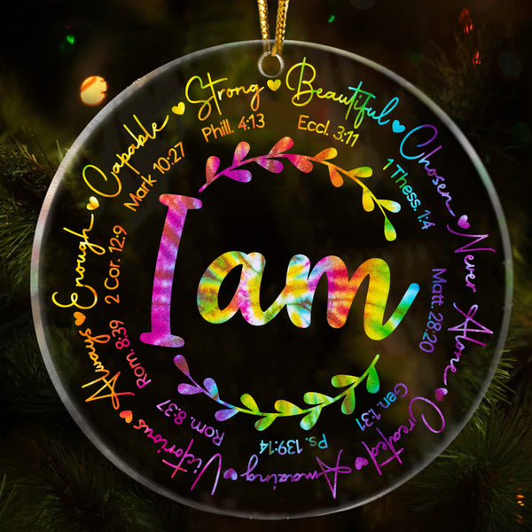 Colorful Peace Hippie Acrylic Ornament, Perfect Christmas Gift For Family, Friends, Holiday Decor