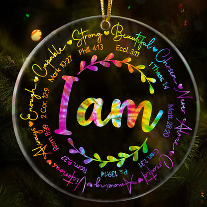 Colorful Peace Hippie Acrylic Ornament, Perfect Christmas Gift For Family, Friends, Holiday Decor