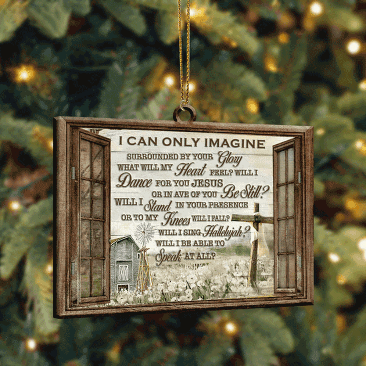 Peace Window I Can Only Imagine Acrylic Ornament For Christian, God Faith Believers, Holiday Decor