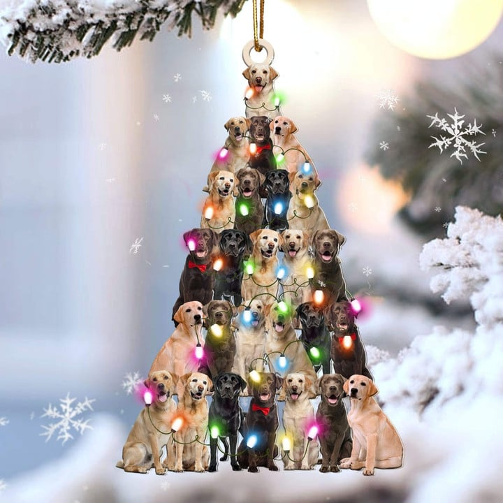 Labrador Retriever Dog Christmas Tree Acrylic Ornament, Christmas Gift Ornament for Dog Lover, Holiday Gifts