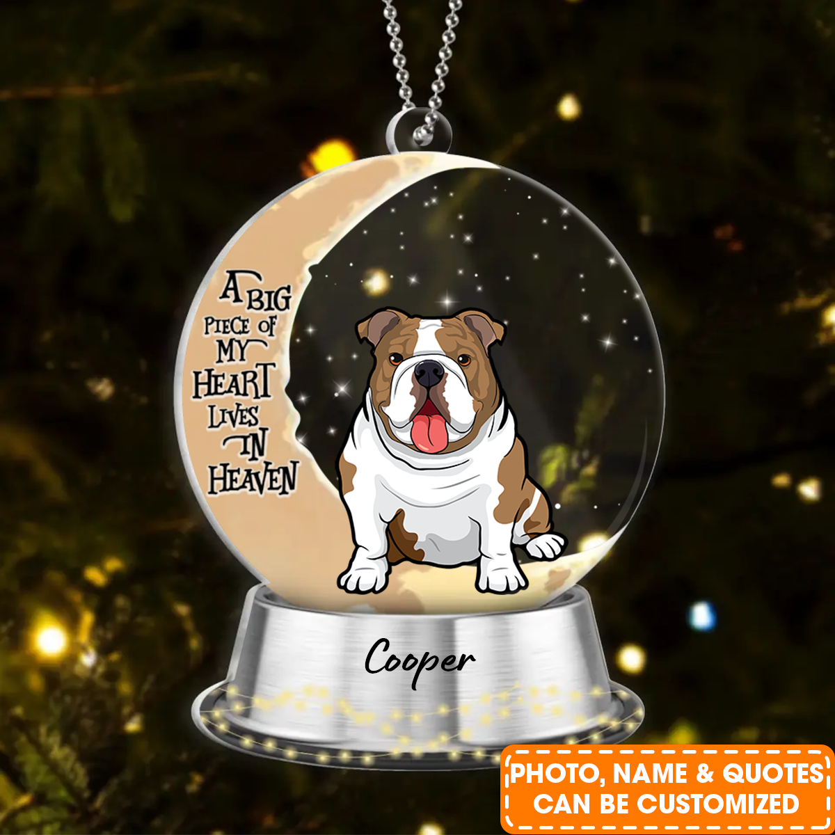 Personalized Dog Memorial Acrylic Ornament A Big Piece Of My Heart Ornament, Memorial Gift For Dog Lovers, Dog Owners