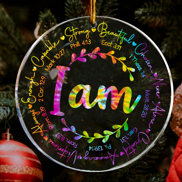 Colorful Peace Hippie Acrylic Ornament, Perfect Christmas Gift For Family, Friends, Holiday Decor