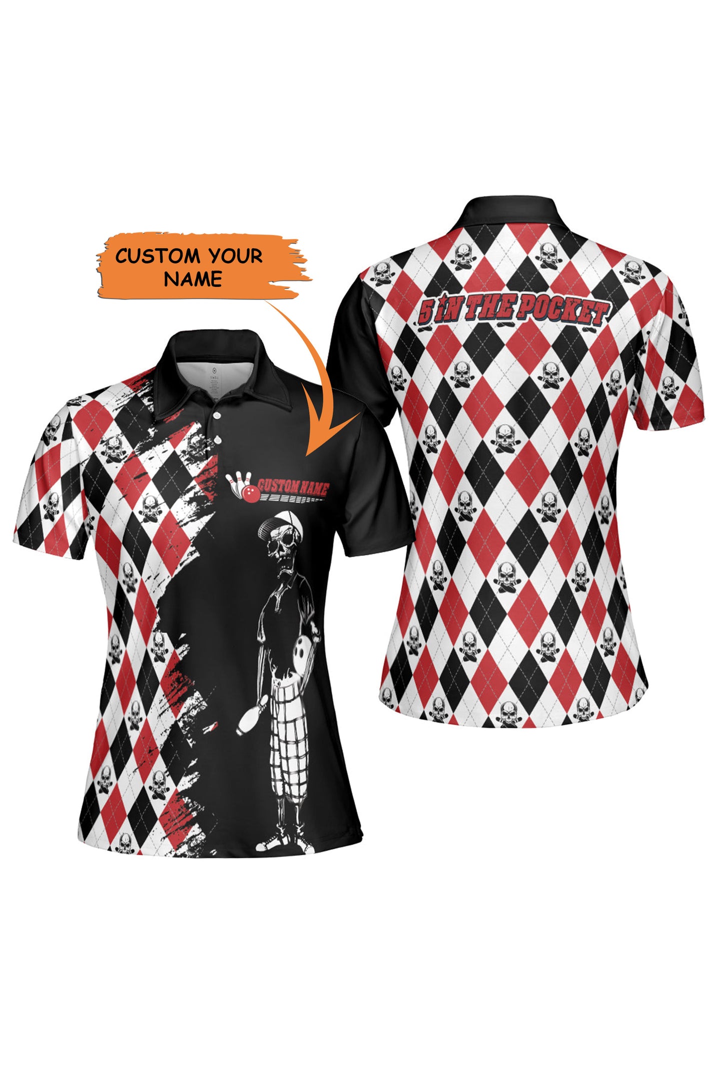 Personalized Bowling Women Polo Shirt, 5 In The Pocket Custom Short Sleeve Women Polo Shirt - Best Gift For Bowling Lovers