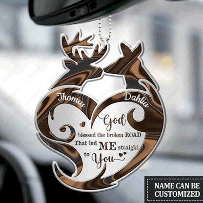 Custom Jesus Acrylic Ornament, Personalized Collection Of Deer Couple Acrylic Ornament For Couple, Christian, Holiday Decor