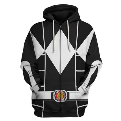 Black Mighty Morphin Power Ranger Cosplay - Unisex Tracksuit Hoodies Set, Sweatshirt, Sweatpants
